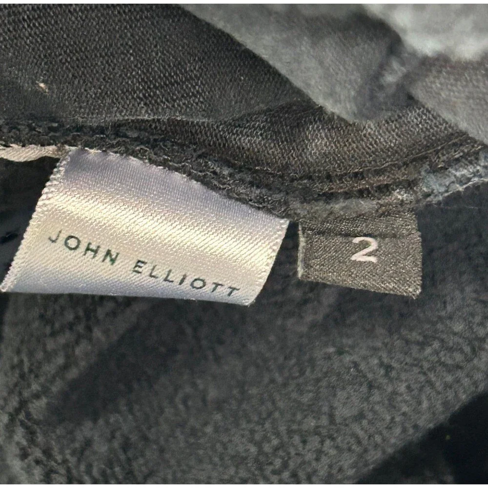 John Elliott Sweatpants Men’s 2 Black Escobar Jogger Drawstring USA Made